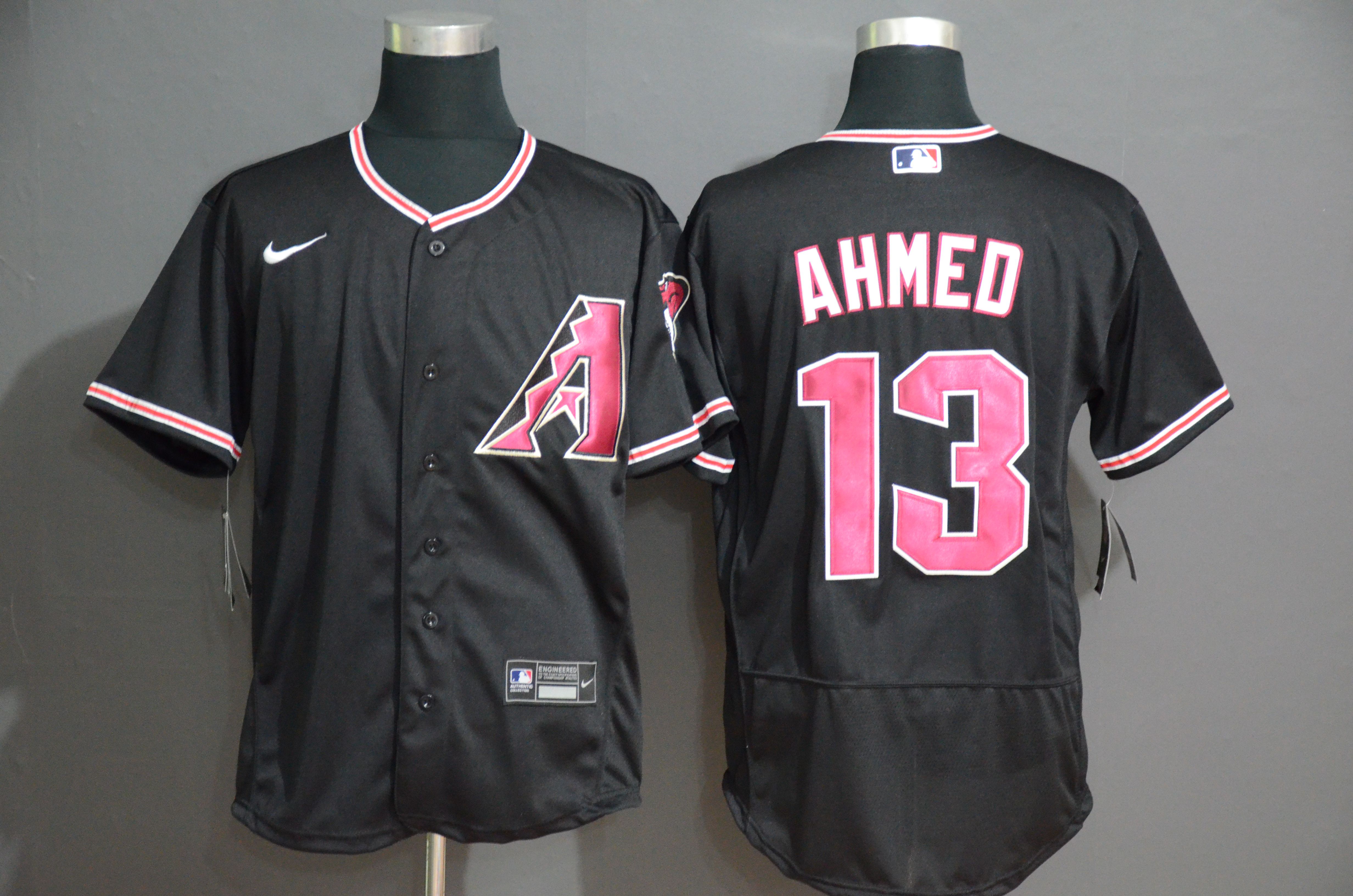 Men Arizona Diamondback #13 Ahmed Black Nike Elite MLB Jerseys->new york yankees->MLB Jersey